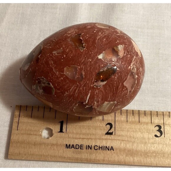 Mexican Fire Opal Egg Solid Stone Easter Egg Decor Paperweight Polished - Picture 10 of 14